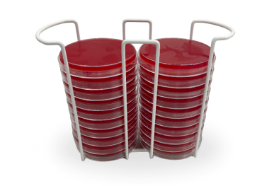 20 Plate Petri Dish Basket with Petri Dishes